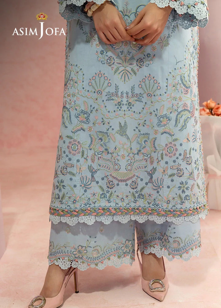 Asim Jofa Unstitched Embroidered Luxury Lawn 3 Piece Suit AJ26ULL AJULW-10 - Festive Collection