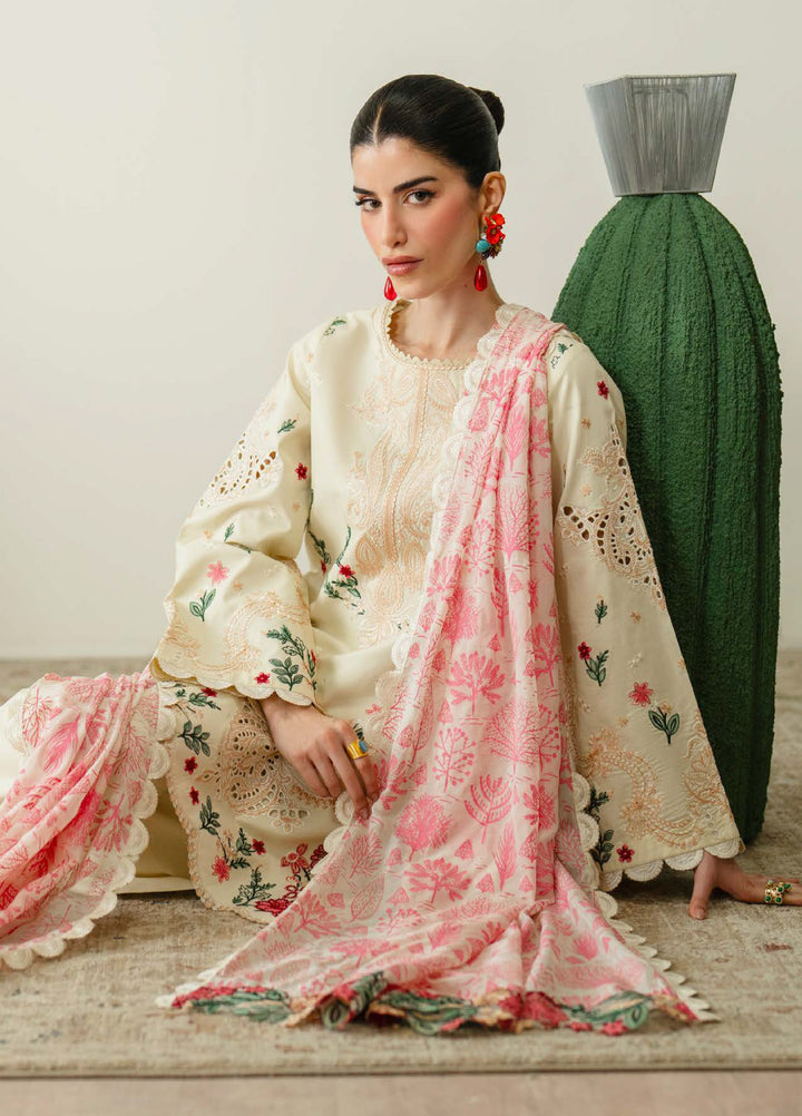 Blooming Flower by Zariya Unstitched Embroidered Lawn 3 Piece Suit ZRY26ULB MAIA ZB-60106 - Festive Collection