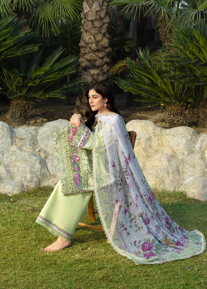 Elaf Premium Chikankari Unstitched Embroidered Lawn 3 Piece Suit EL26UPC ERC 2A HINA - Summer Collection