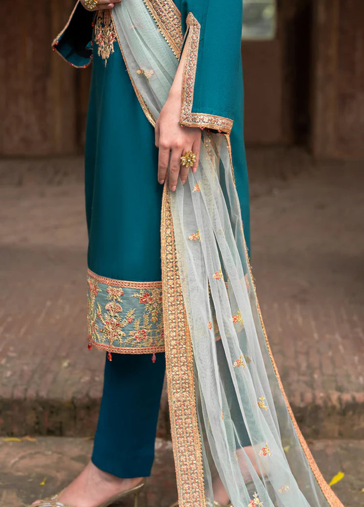 Zaria by Meeral Pret Embroidered Raw Silk 3 Piece Luxe - Festive Collection