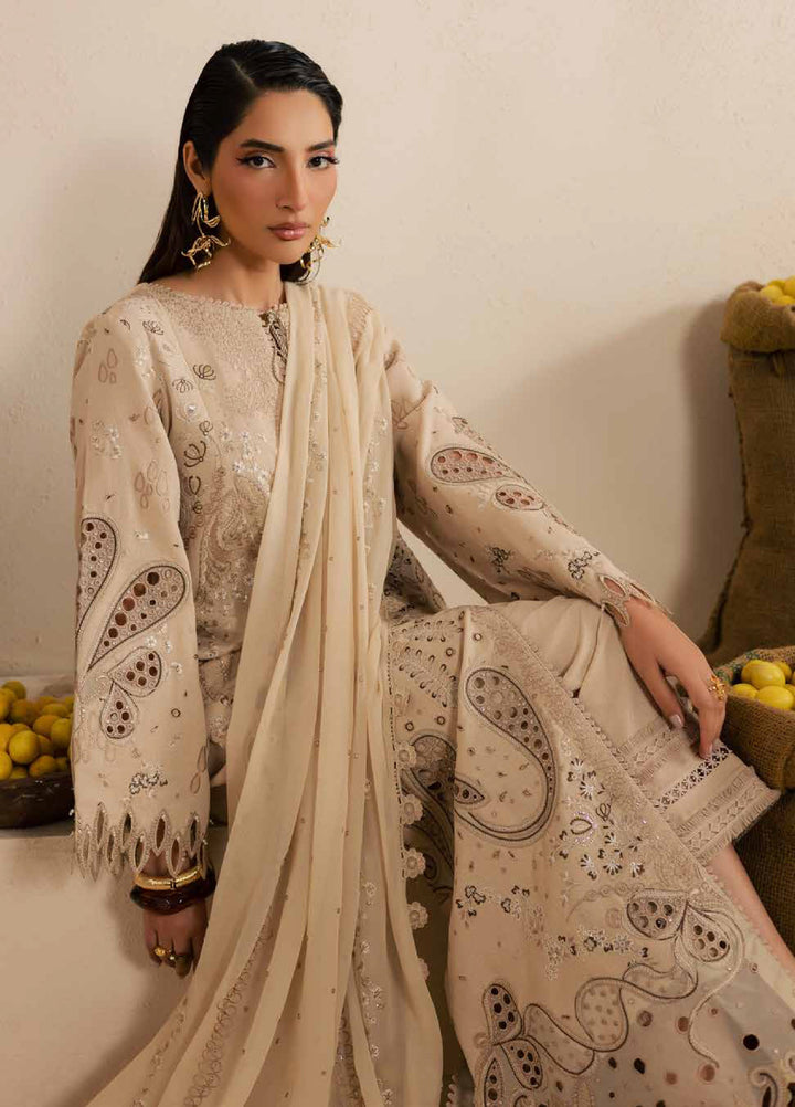 Nureh Exclusive Unstitched Lawn Karandi Embroidered 3 Piece Suit NU26UE NE-218 - Spring Collection