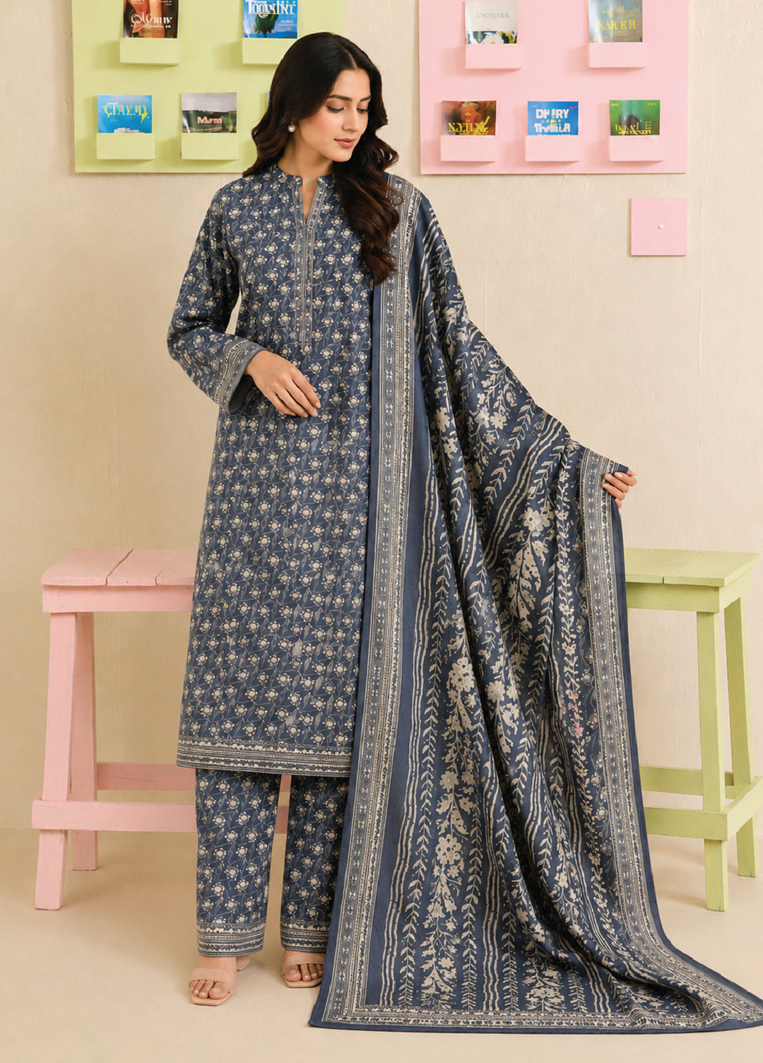 Bin Saeed Unstitched Printed Lawn Cotton 3 Piece Suit BS26UCL D-6 - Casual Collection