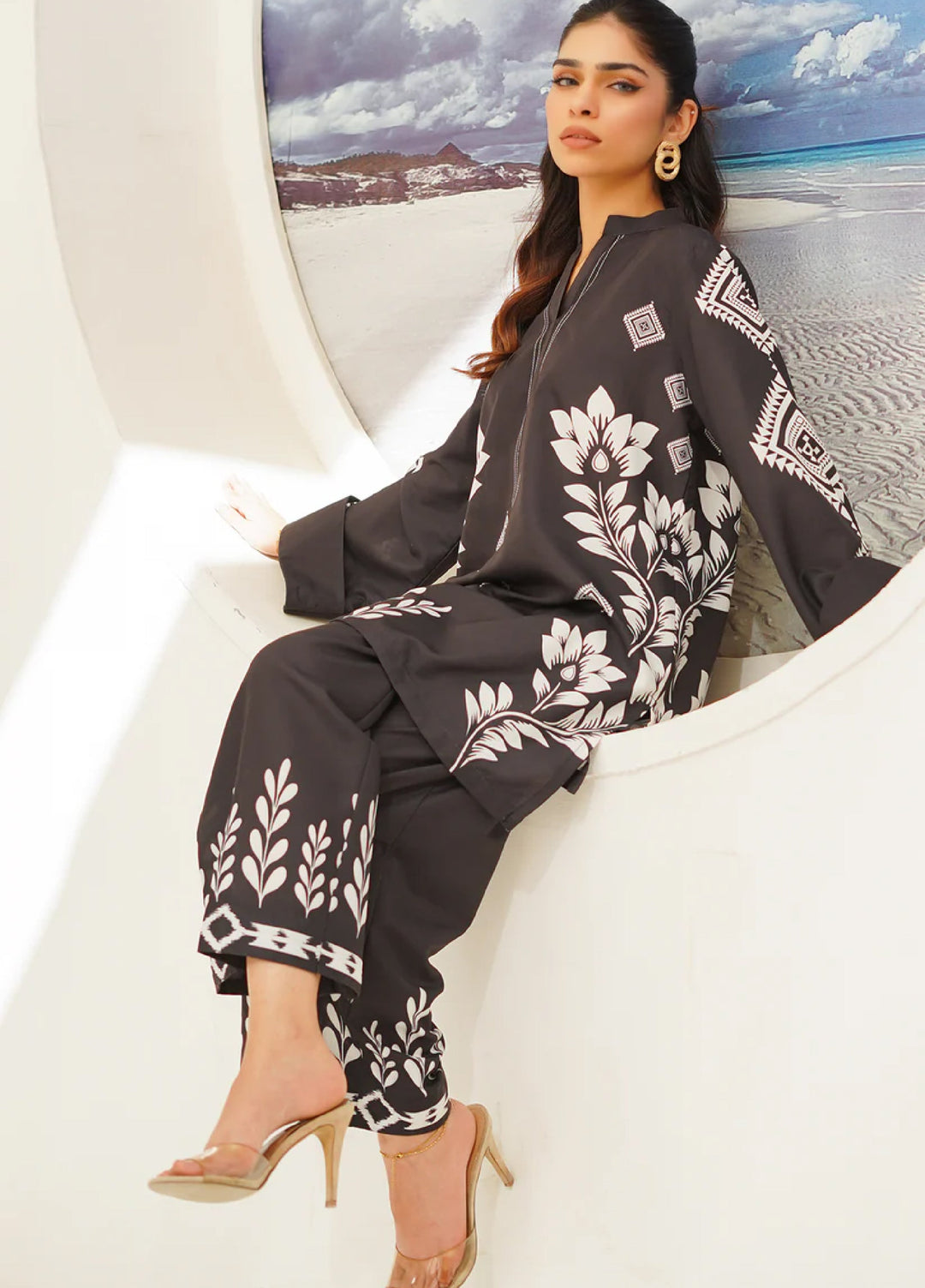 Nairah Women Pret Printed Arabic Lawn Suit NAH26PN Noir Bloom - Spring Collection