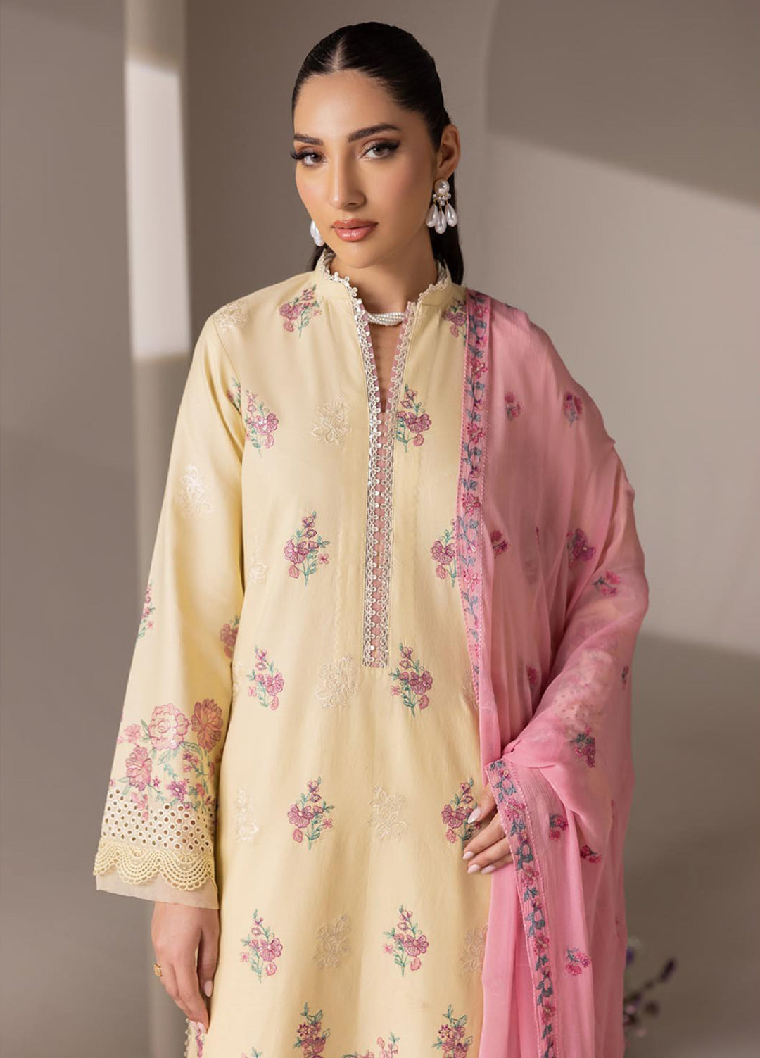 RajBari Exclusive Unstitched Embroidered Lawn 3 Piece Suit RB26UE D-9 - Summer Collection