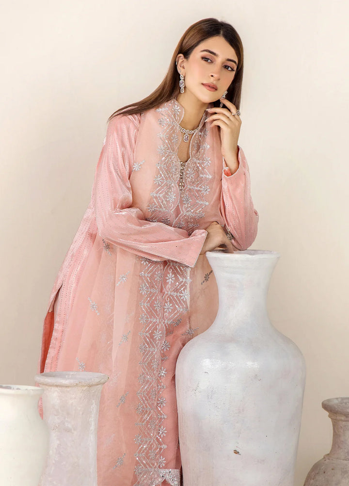 The Florea Edit by Alyra RTW Embossed Sheesha Silk 3 Piece Suit HAZEL-RTW1001 - Festive Collection