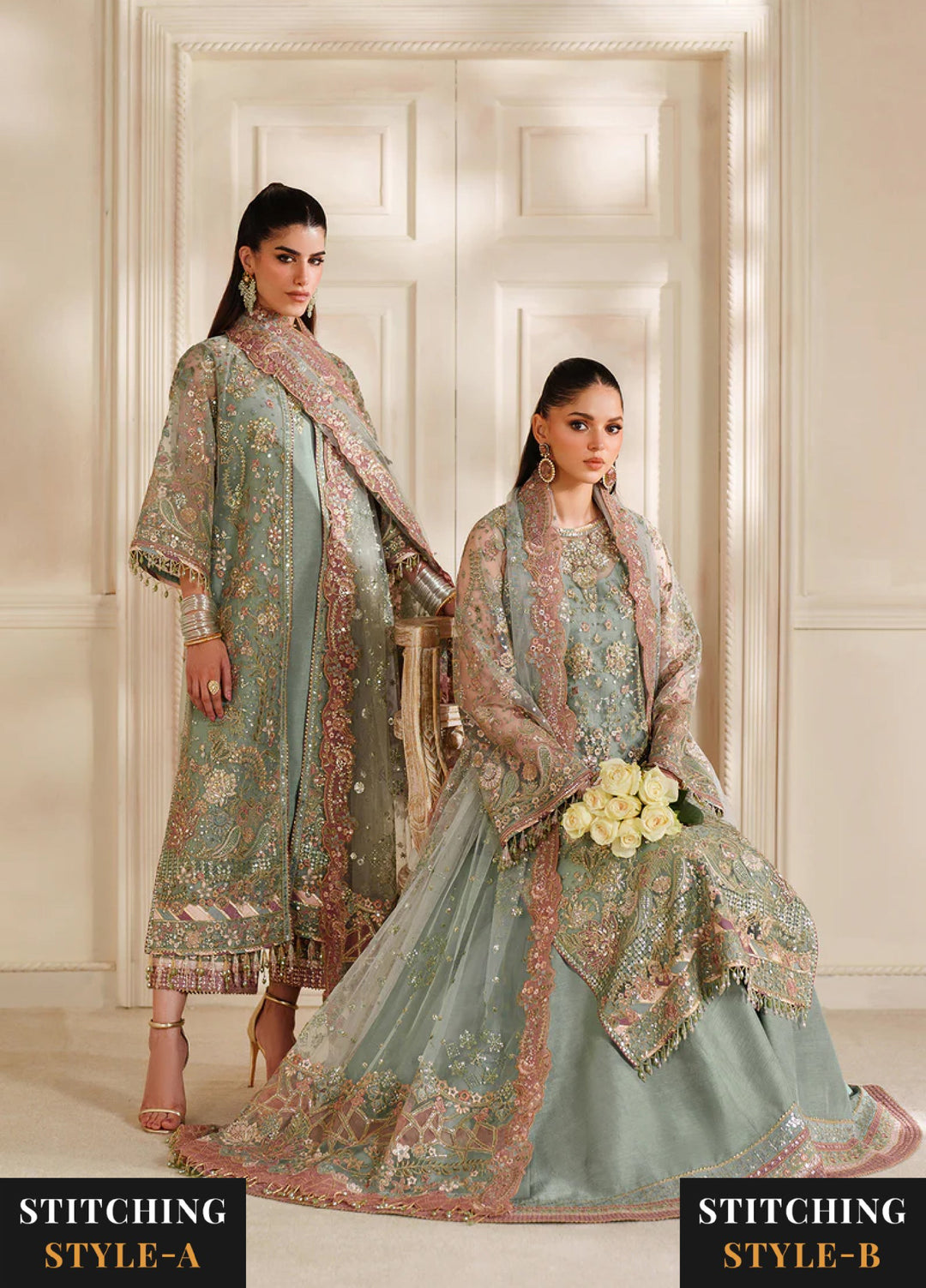 Chantelle by Baroque Unstitched Embroidered Net 3 Piece Suit BQ26UCF V14-D06 - Festive Collection