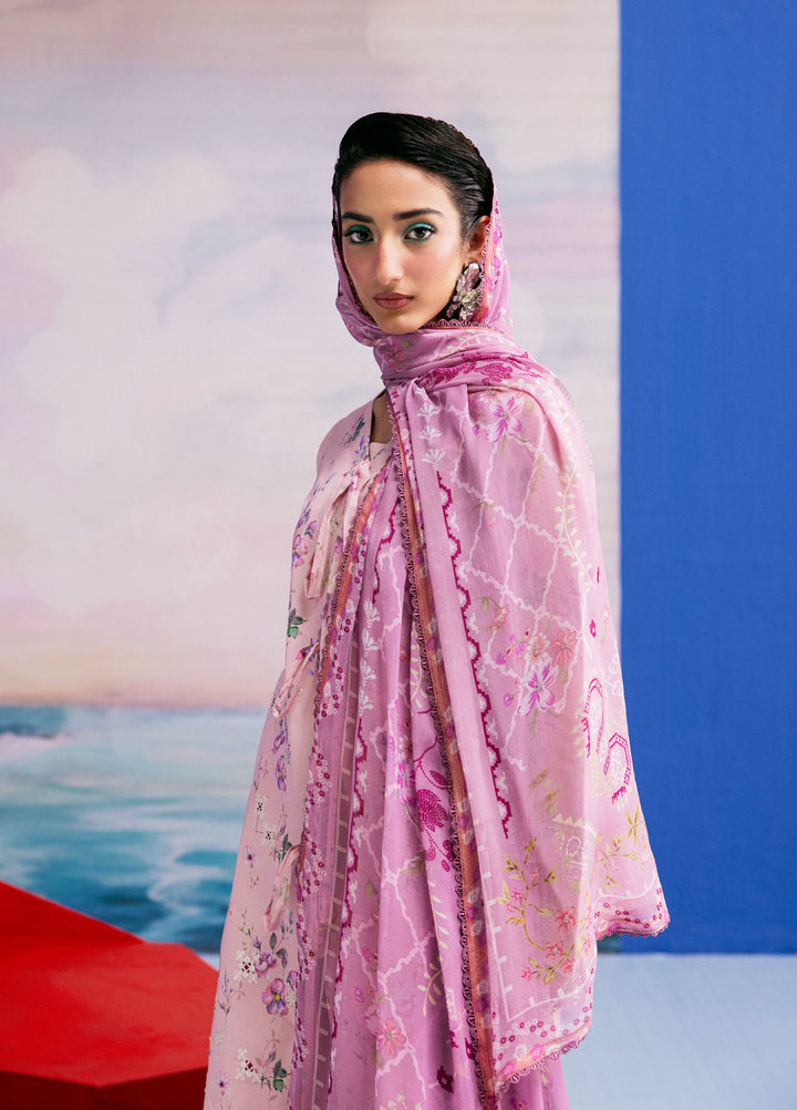 Zync by Florent Unstitched Embroidered Printkari Lawn 3 Piece Suit FL26UZP FZ-4B - Summer Collection