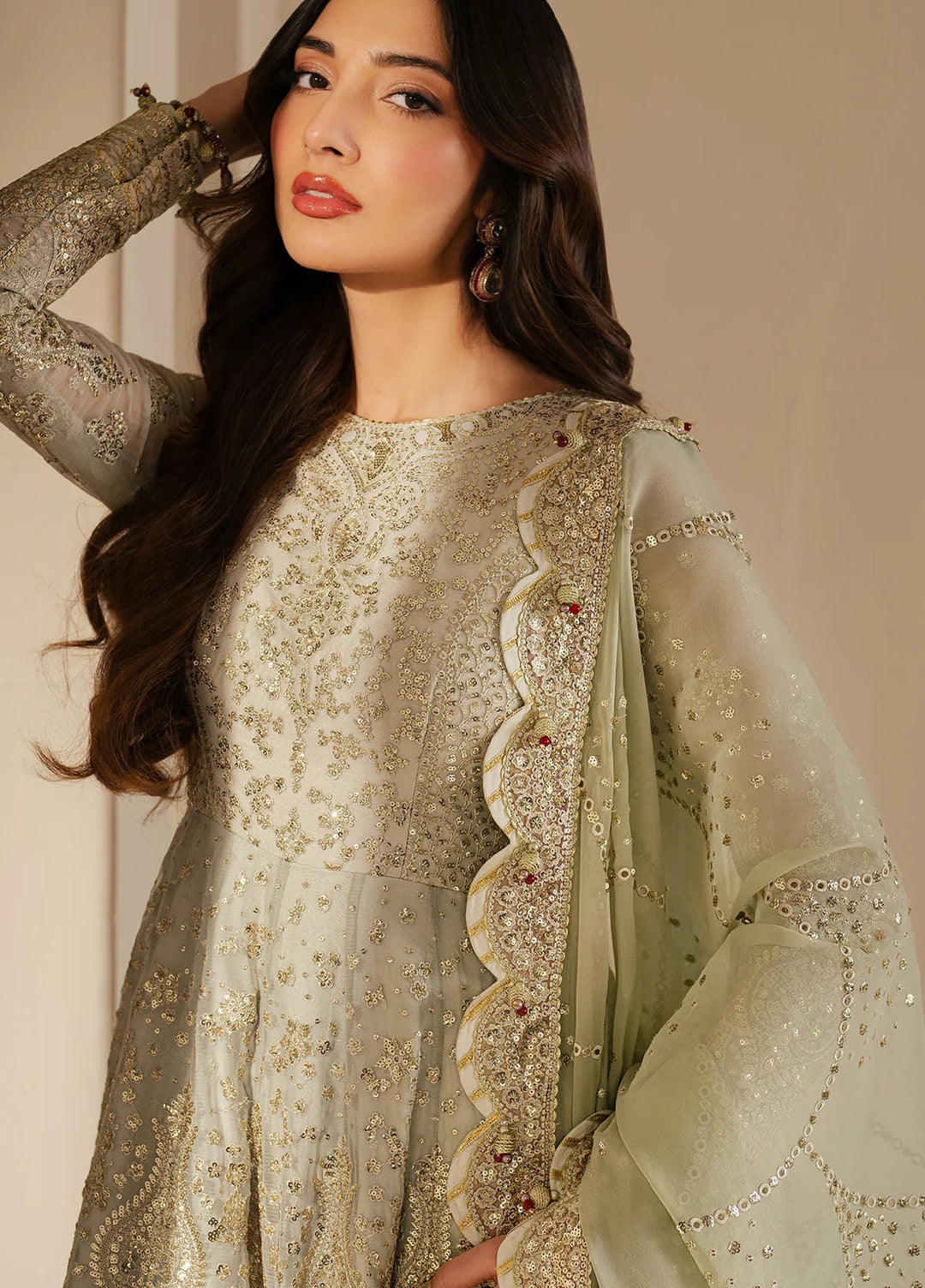Jazmin Unstitched Chiffon Embroidered Suits 3 Piece JZ25CF JZ-WF25-01 - Festive Collection