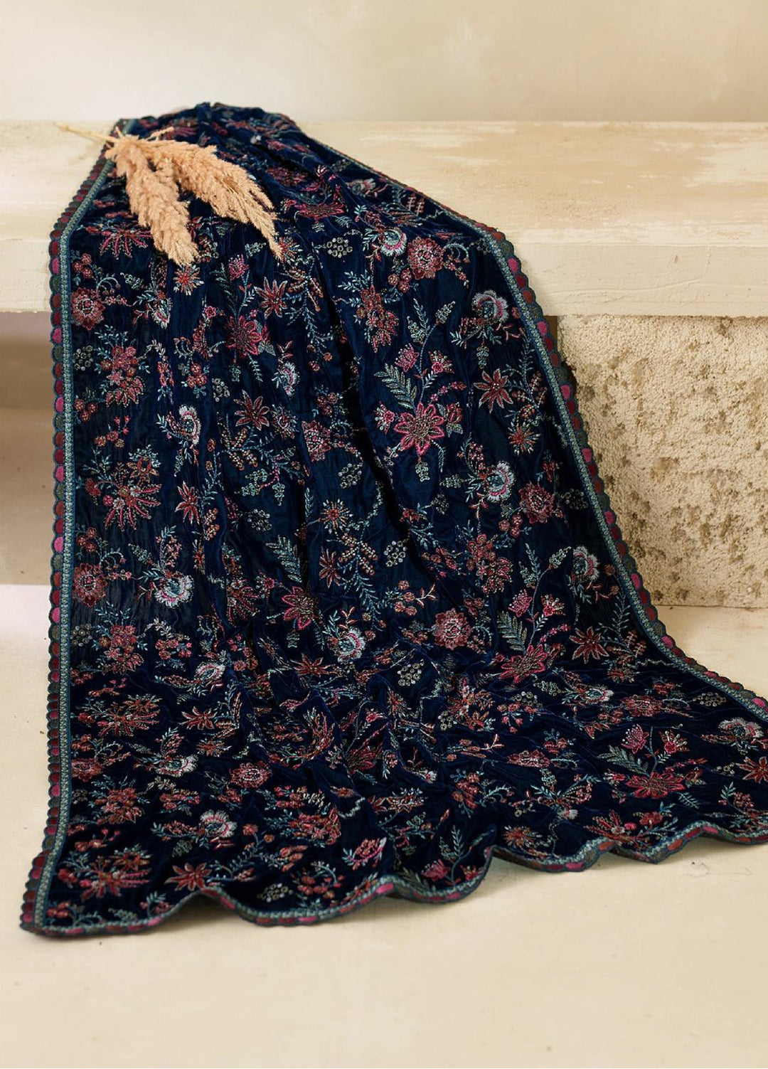 Zarif Unstitched Embroidered Raw Silk Suits 3 Piece ZRF25UF  ZRF-VS-01 - Festive Collection