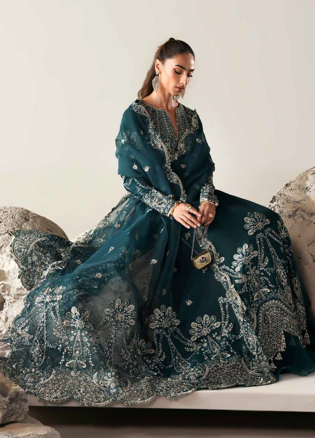 Serein Luxe by Emaan Adeel Unstitched Raw Silk Embroidered Suits 3 Piece EA25SL D-4 Starlight Sway - Festive Collection