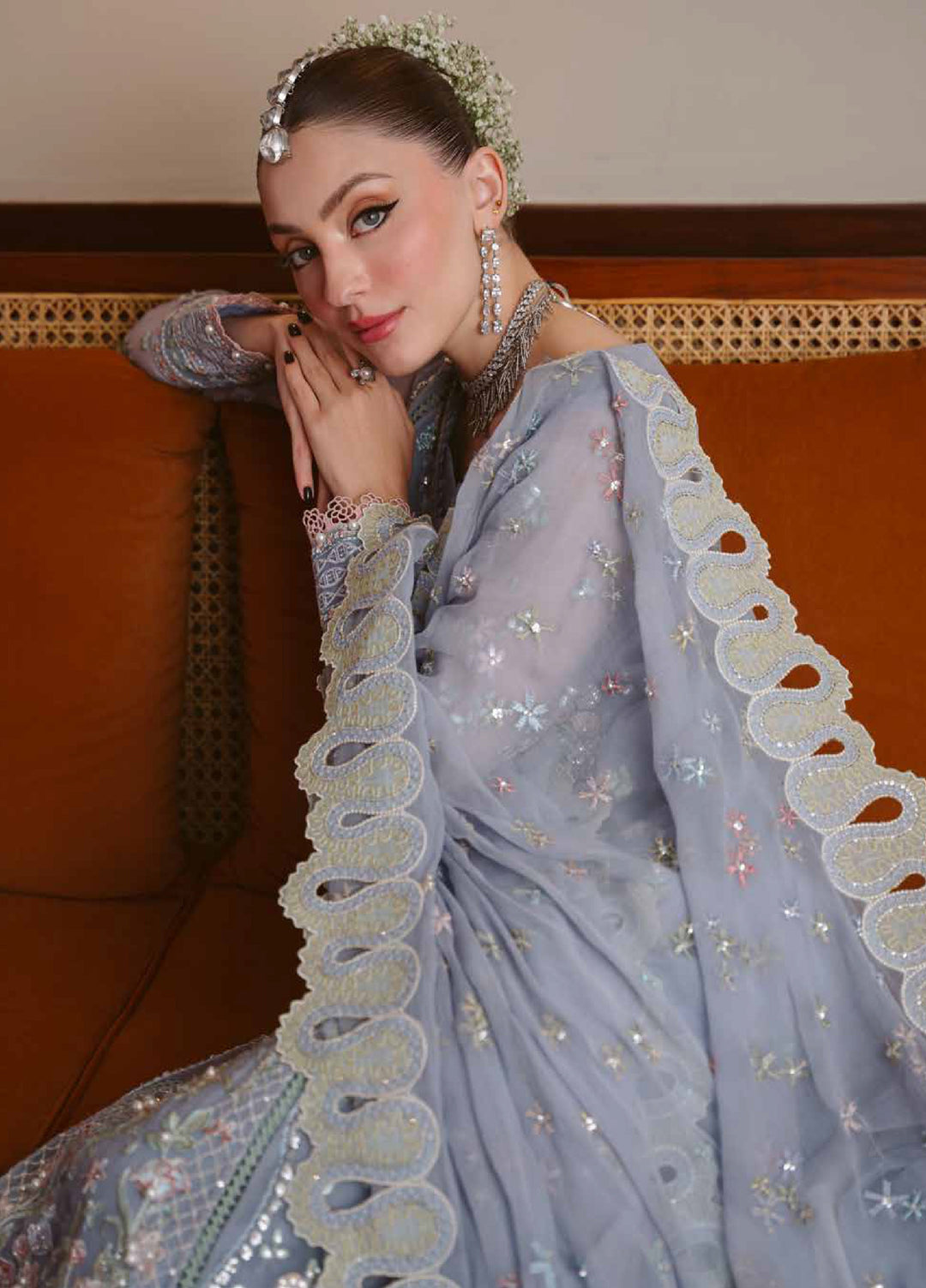 Elaya by Nureh Unstitched Embroidered Chiffon 4 Piece Suit NU26UEF NEL-94 - Festive Collection