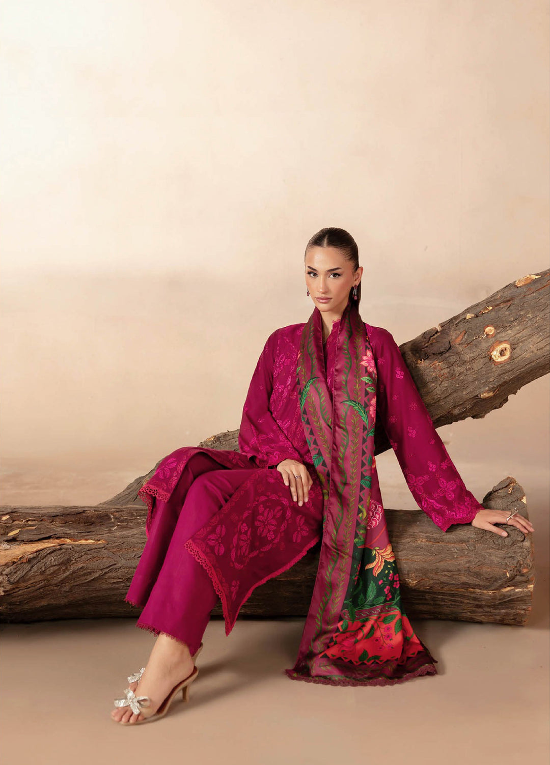 Sareen by Rajbari Unstitched Premium Viscose Chikankari 3 Piece RB25SC D-10 - Winter Collection