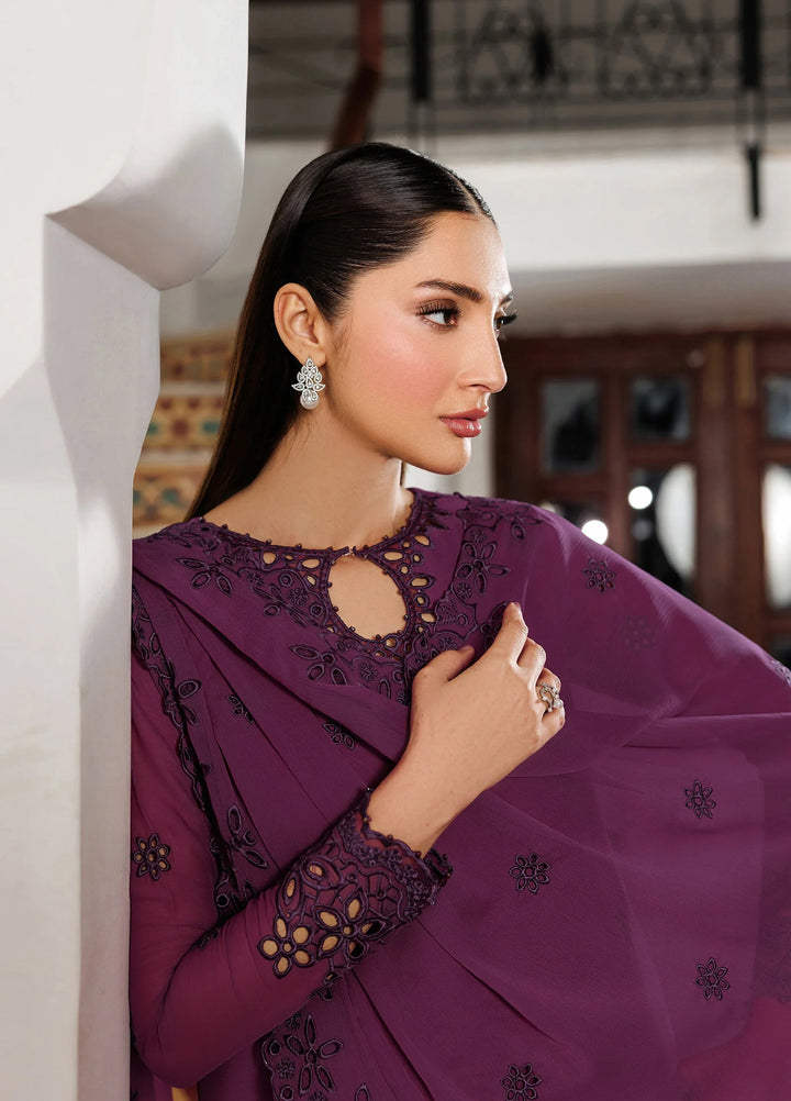 Nourah by Zarif Unstitched Embroidered Chiffon 3 Piece Suit ZR26UCN Nourah ZF/ZQH/WADHAI 08 - Festive Collection
