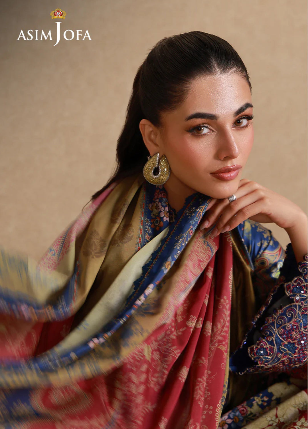 Asim Jofa Unstitched Printed Silk 3 Piece Suit AJ26UPS AJULSC-01 - Casual Collection