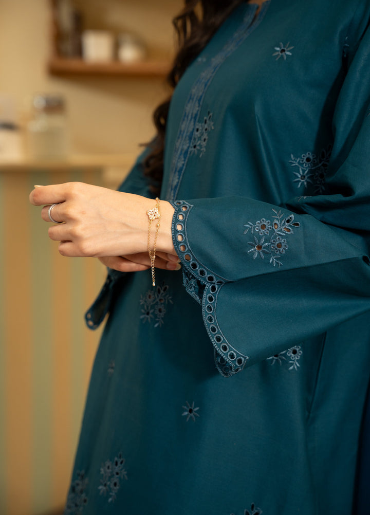 Naaz Couture Women RTW Embroidered Lawn 3 Piece Suit NC26RLC Teal - Casual Collection