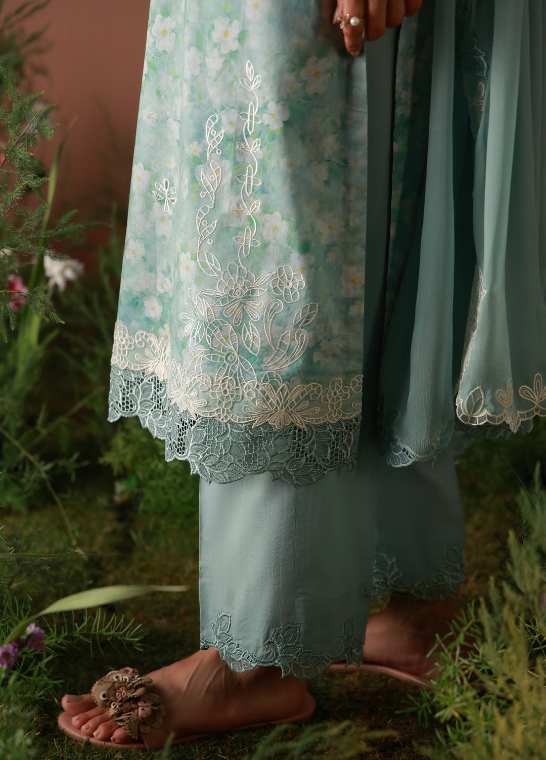 Mirha by Sahar Unstitched Embroidered Lawn 3 Piece Suit SS1-26-41 Pale Azure - Summer Collection