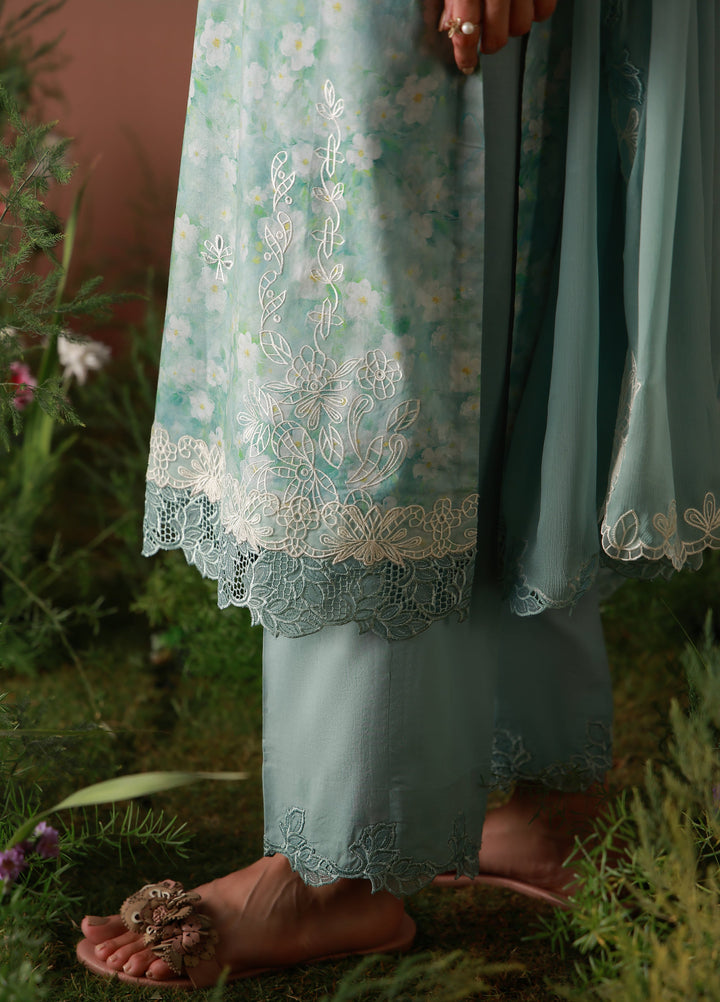Mirha by Sahar Unstitched Embroidered Lawn 3 Piece Suit SS1-26-41 Pale Azure - Summer Collection