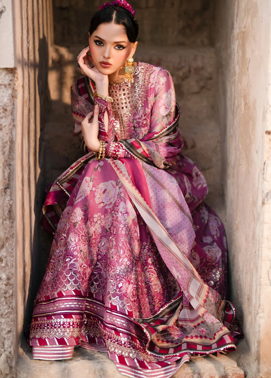 Xenia Formal Unstitched Luxury Chiffon Suits 3 Piece XE25FL Bano - Formals Collection