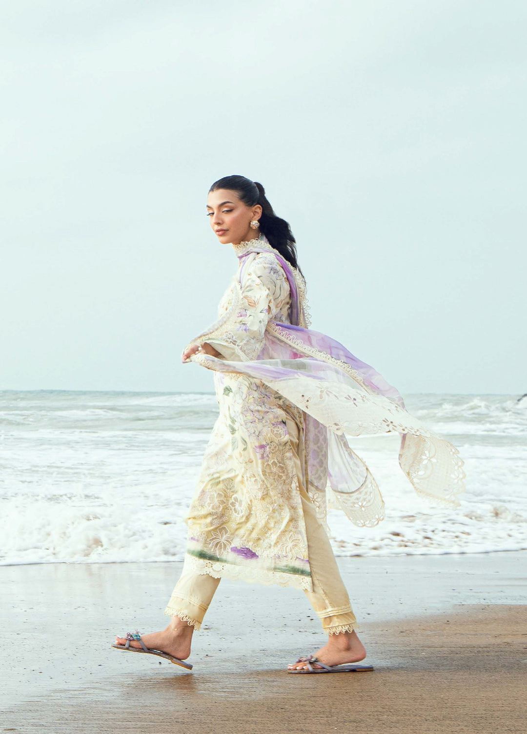 Gardenia by Nureh Unstitched Embroidered Lawn 3 Piece Suit NU26UGL NSG-197 - Summer Collection