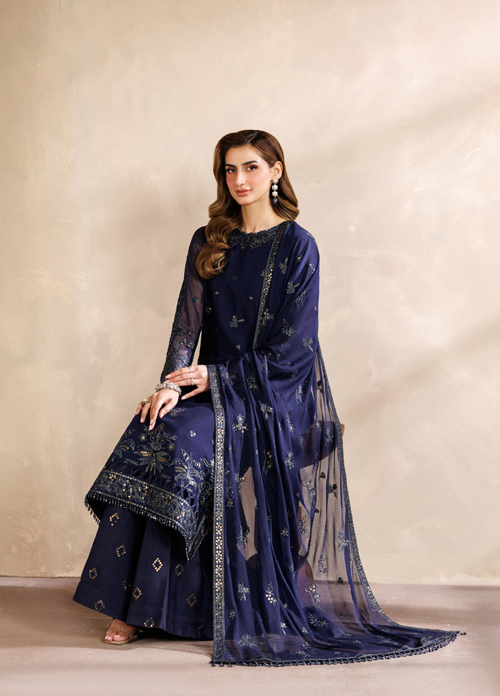 Zaryah by Zarif Unstitched Embroidered Chiffon 3 Piece Suit ZR26UZF ZF-ZYR-AFSHAAN-07 - Festive Collection