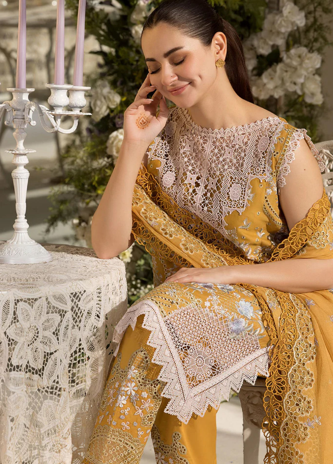 Minor Defect - Sobia Nazir Embroidered Lawn Suit Unstitched 3 Piece SN25LL D-6B - Summer Collection