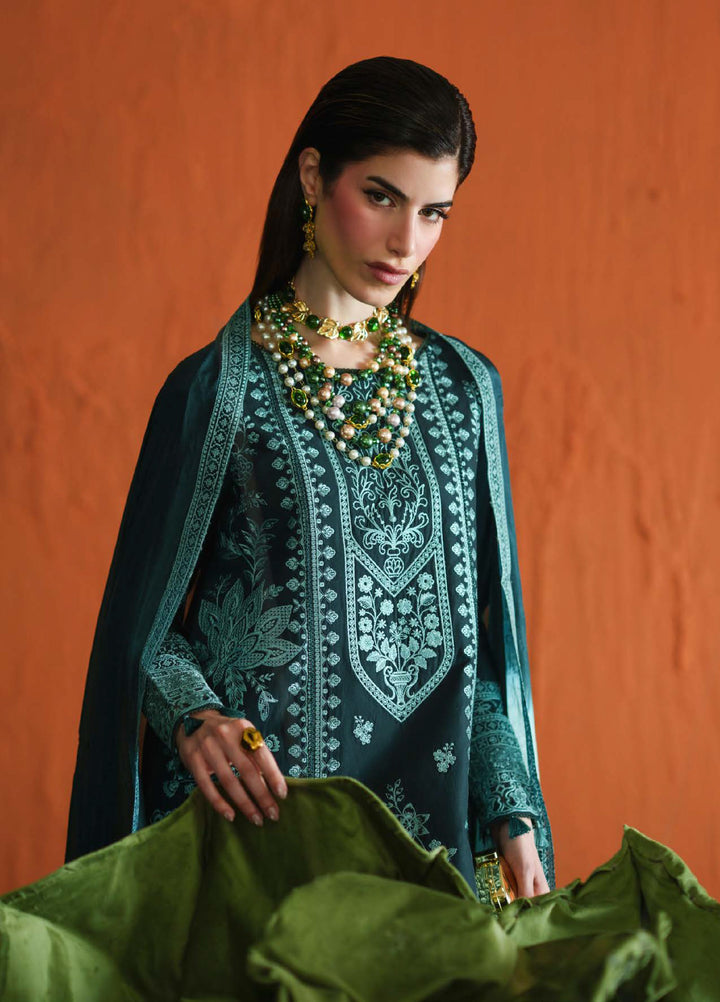Blooming Flower by Zariya Unstitched Embroidered Lawn 3 Piece Suit ZRY26ULB IEZAK ZB-60108 - Festive Collection
