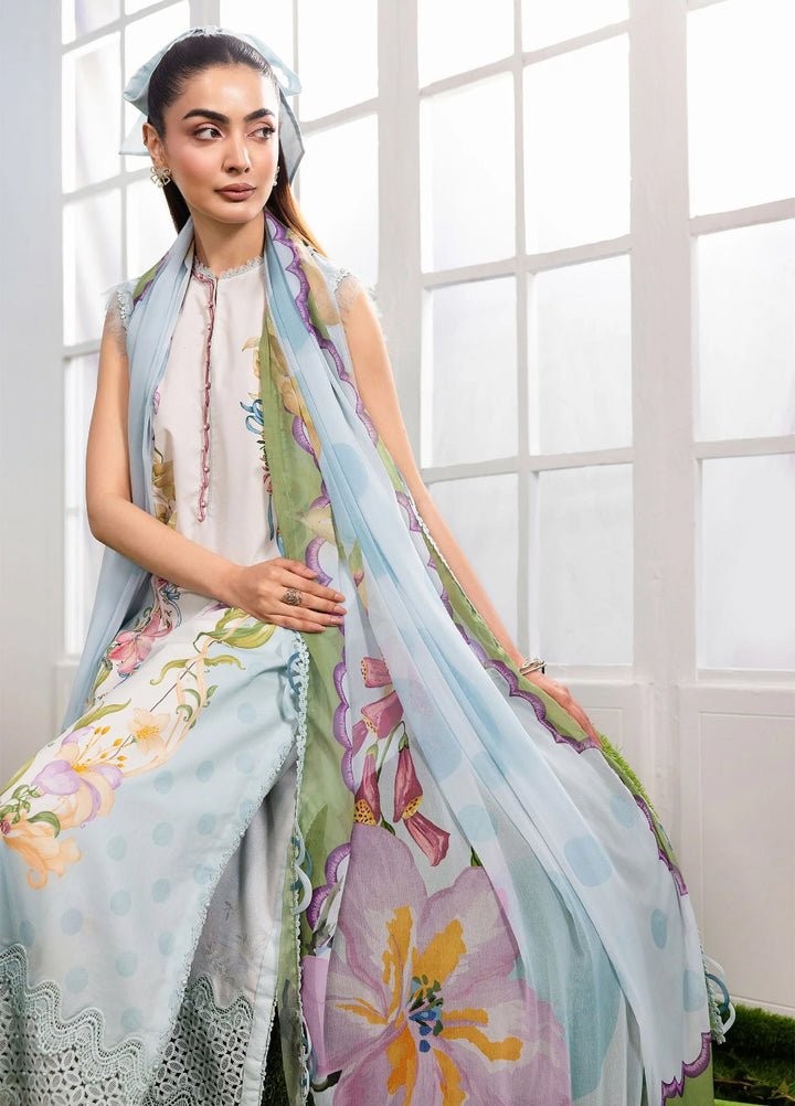 M Basics by Maria B Unstitched Embroidered Lawn 3 Piece Suit MB26SSEL MB-CUSV14-05A - Eid Collection