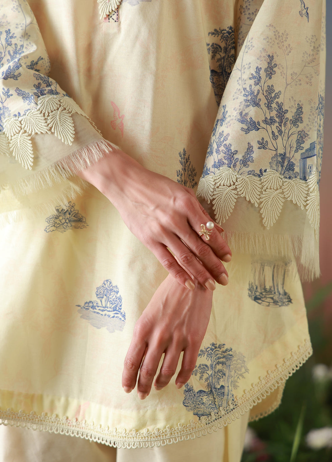 Mirha by Sahar Unstitched Printed Lawn 3 Piece Suit SS1-26-15 Buttercream Botanica - Summer Collection