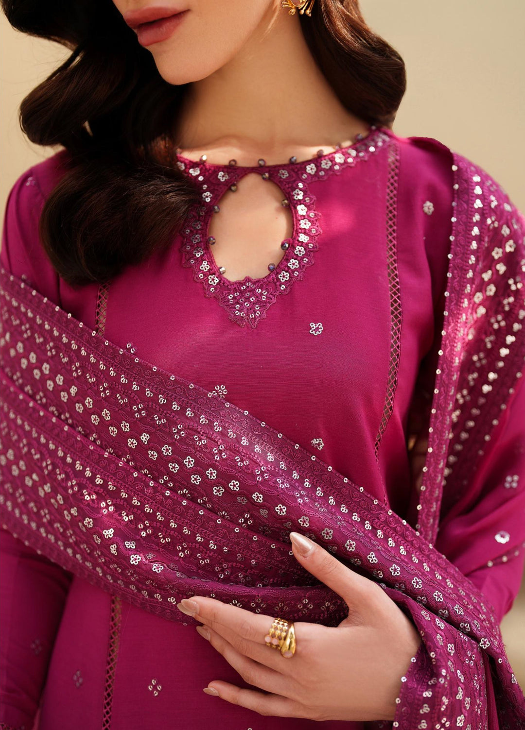 Tabeer by Zarif Unstitched Silk Embroidered 3 Piece Suit ZR26UT ZE-TS-04 HORAIN - Winter Collection