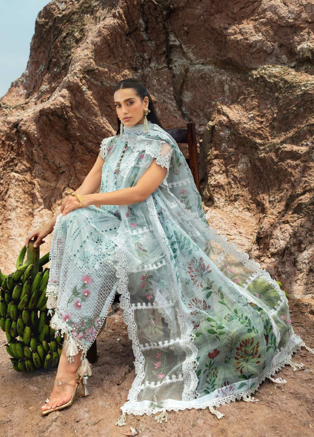 Mahiymaan by Al Zohaib Unstitched Embroidered Luxury Lawn 3 Piece Suit AZ26UM D-6 - Festive Collection