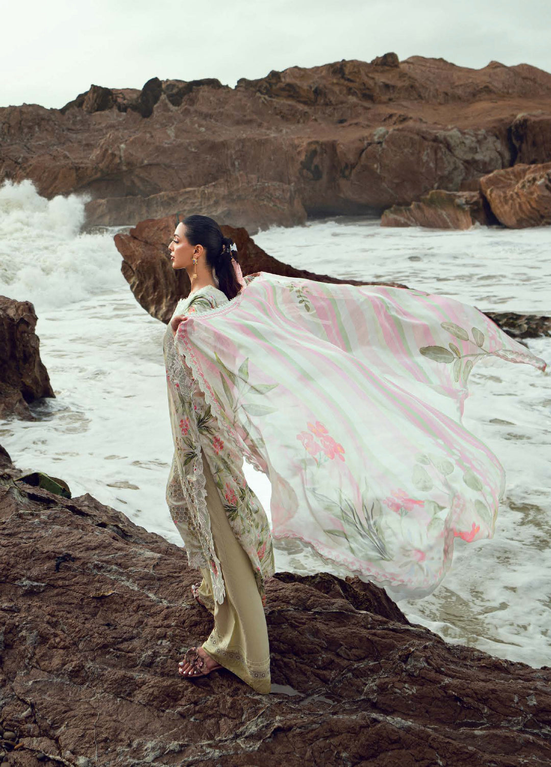 Gardenia by Nureh Unstitched Embroidered Lawn 3 Piece Suit NU26UGL NSG-203 - Summer Collection