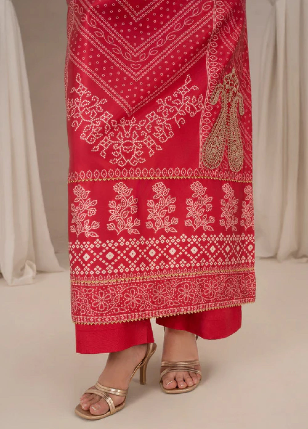 Bandhani by Chandan Nagri Women Pret Embroidered Silk 3 Piece Suit Esra - Formals Collection