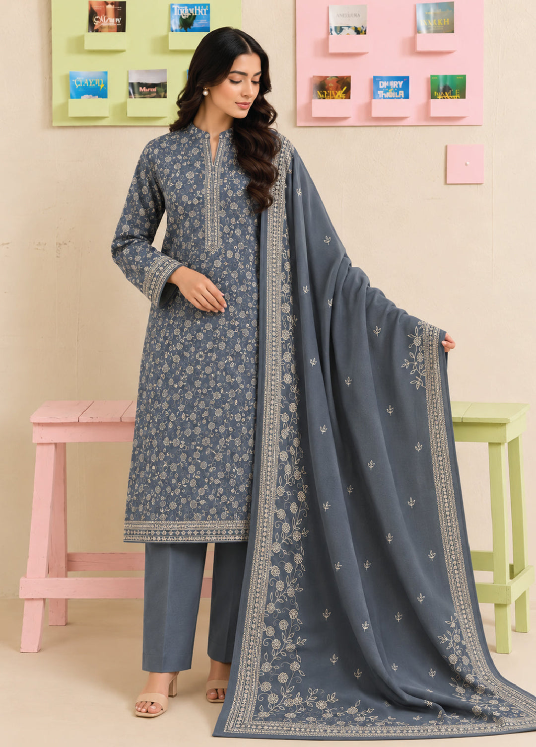 Bin Saeed Unstitched Printed Lawn Cotton 3 Piece Suit BS26UCL D-11 - Casual Collection