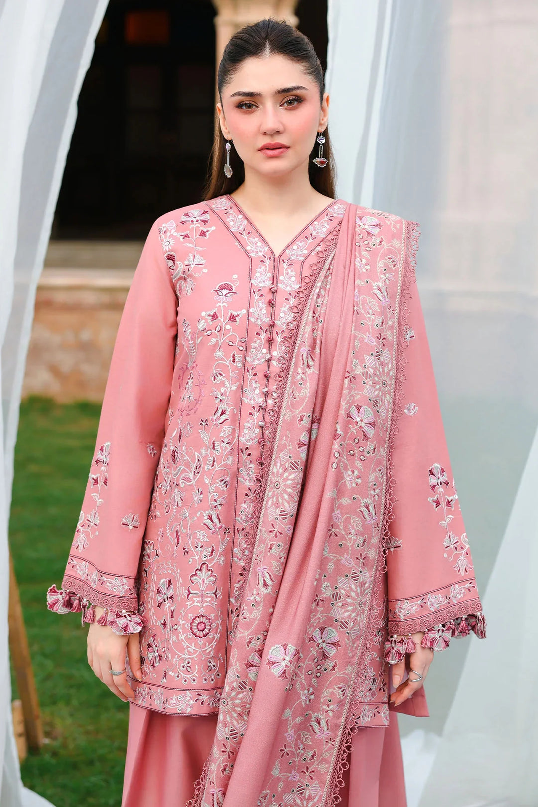 Cross Stitch Unstitched Embroidered Cotton Satin 3 Piece Suit CS26UCS Vintage Aura - Casual Collection