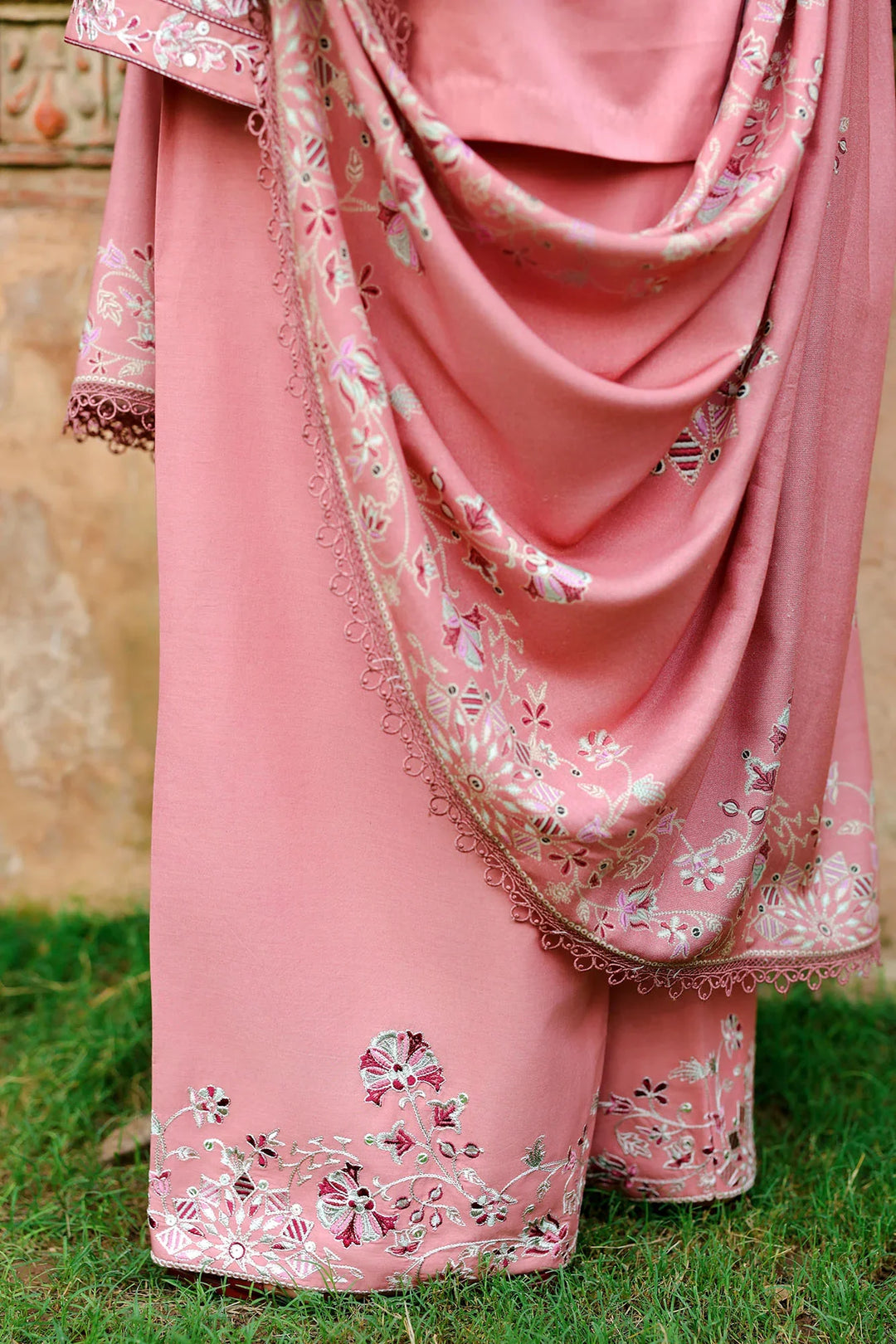 Cross Stitch Unstitched Embroidered Cotton Satin 3 Piece Suit CS26UCS Vintage Aura - Casual Collection