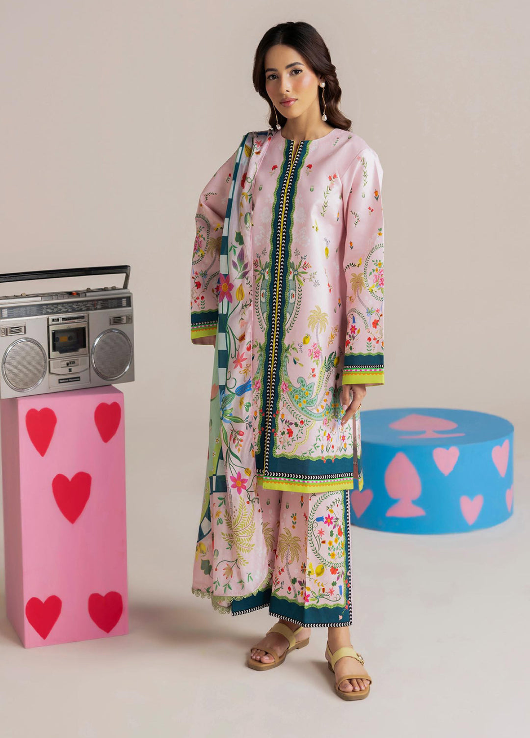Amal Prints by RajBari Unstitched Printed Lawn 3 Piece Suit RB26UPA D-11 - Summer Collection