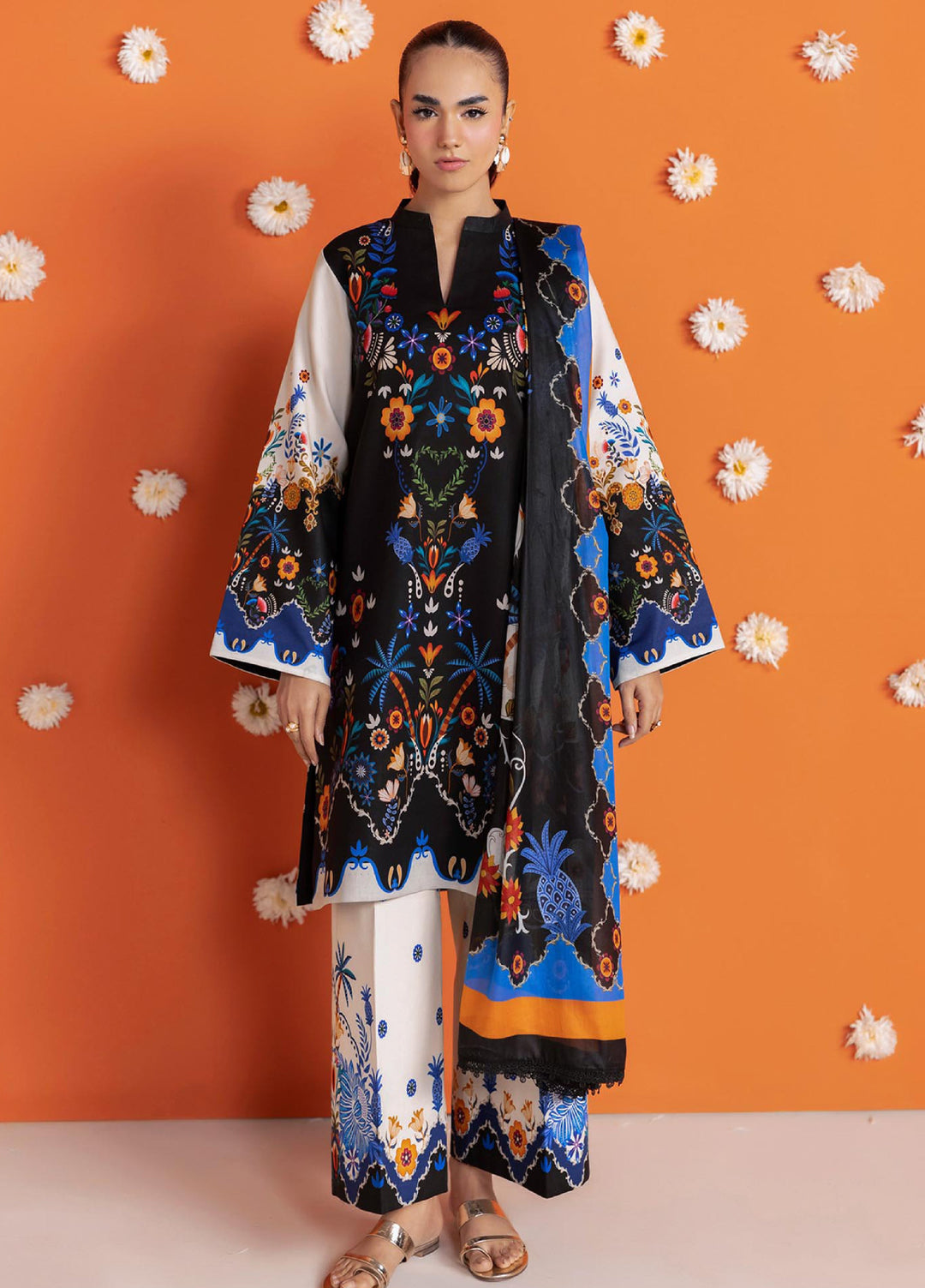 Amal Prints by RajBari Unstitched Printed Lawn 3 Piece Suit RB26UPA D-9 - Summer Collection