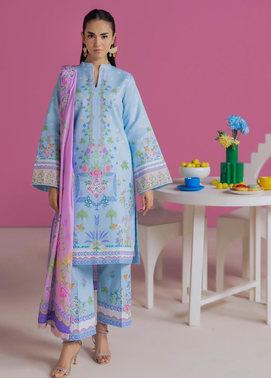 Amal Prints by RajBari Unstitched Printed Lawn 3 Piece Suit RB26UPA D-12 - Summer Collection