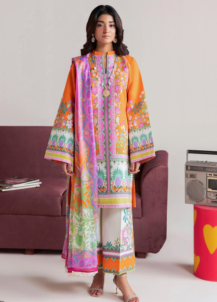 Amal Prints by RajBari Unstitched Printed Lawn 3 Piece Suit RB26UPA D-8 - Summer Collection