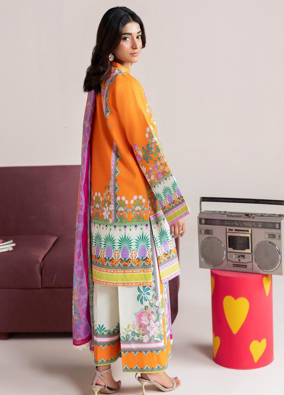 Amal Prints by RajBari Unstitched Printed Lawn 3 Piece Suit RB26UPA D-8 - Summer Collection