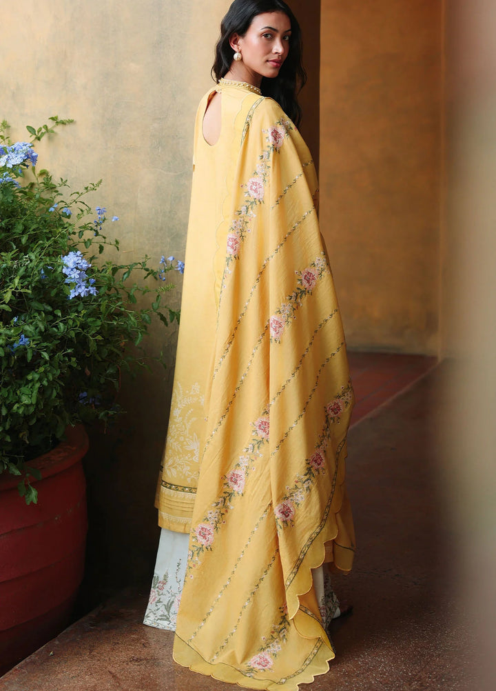 Cross Stitch Unstitched Embroidered Lawn 3 Piece Suit CS26ULE Petal Drapes - Eid Collection