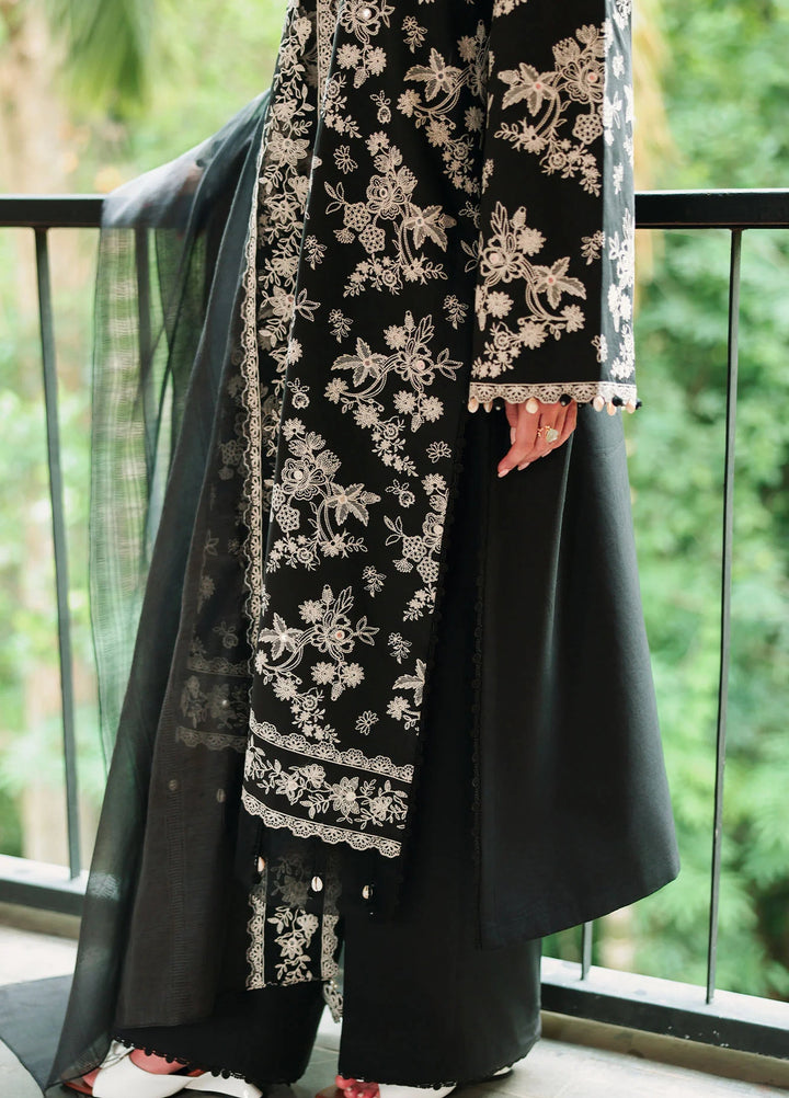 Cross Stitch Unstitched Embroidered Lawn 3 Piece Suit CS26ULE Obsidian Bloom - Eid Collection