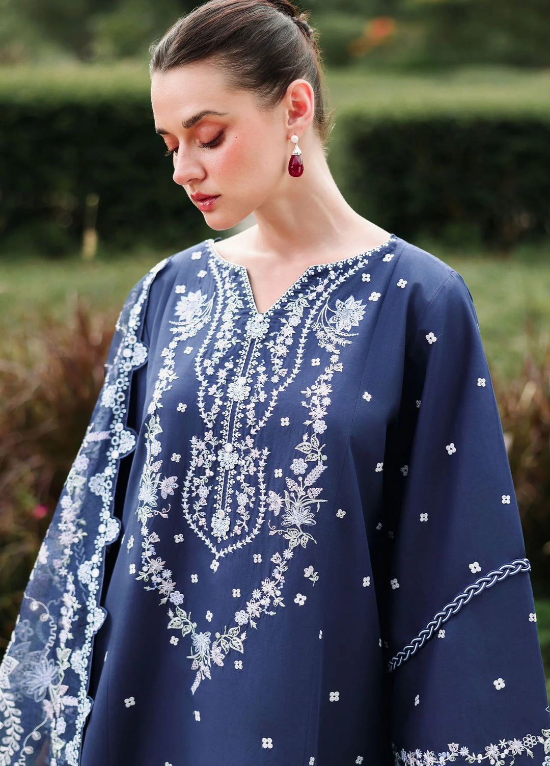 Cross Stitch Unstitched Embroidered Lawn 3 Piece Suit CS26ULE Midnight Aura - Eid Collection