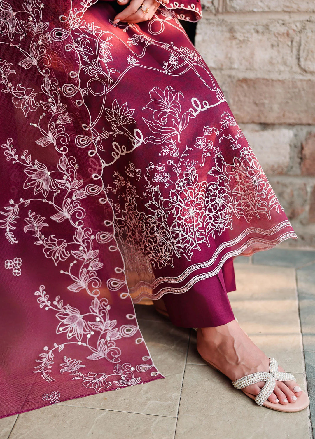 Cross Stitch Unstitched Embroidered Lawn 3 Piece Suit CS26ULE Plum Essence - Eid Collection