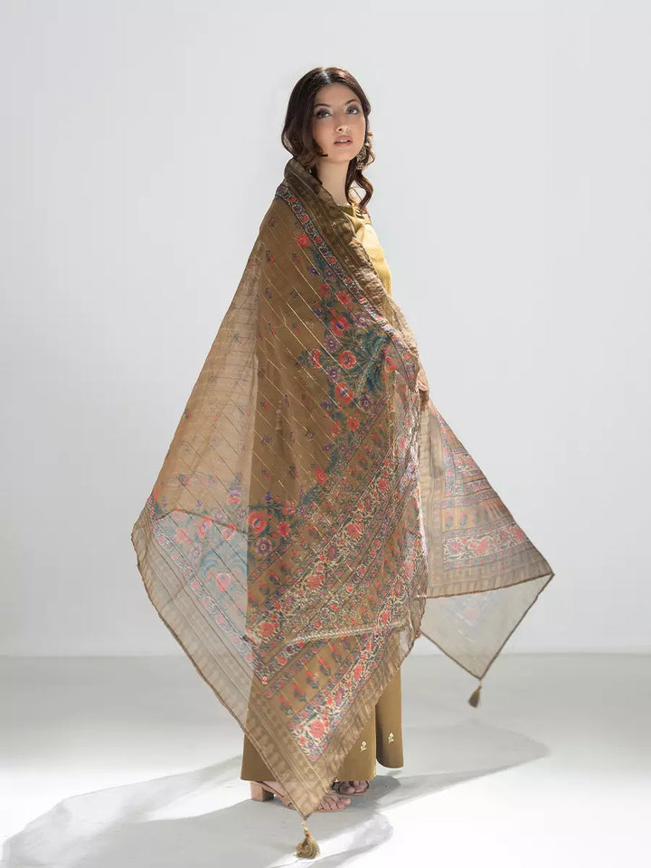Salitex Unstitched Embroidered Cotton Silk 3 Piece Suit SUNW7NO107 - Festive Collection