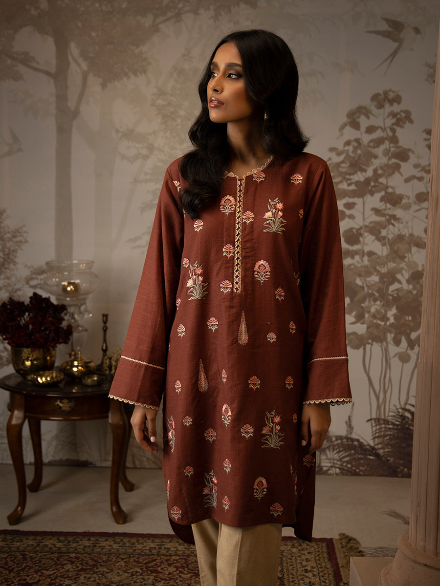 Salitex Women Embroidered Khaddar 1 Piece Shirt WRTSBA23AL04 - Winter Collection
