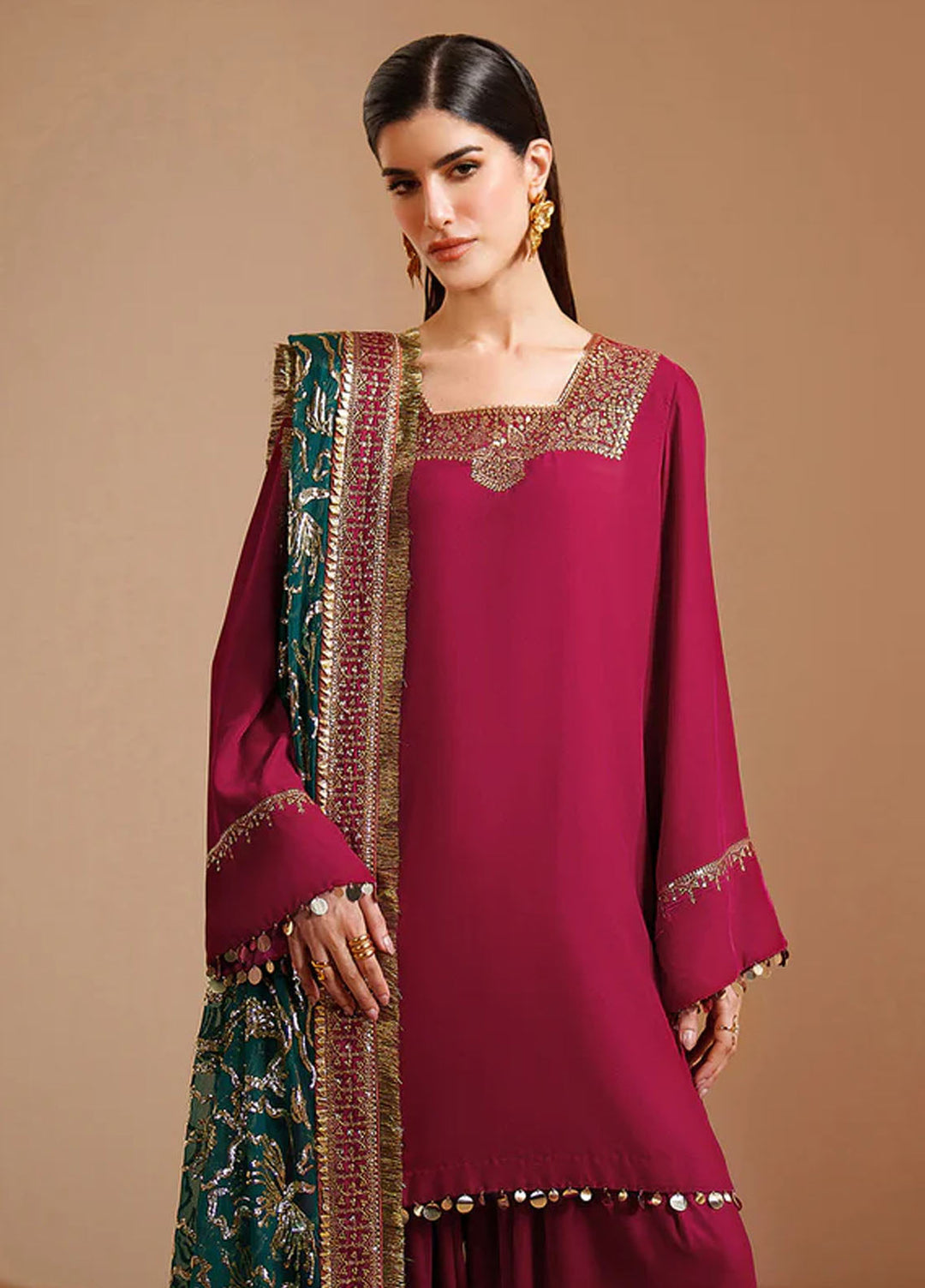 Velvet Vogue by Jazmin Embroidered Velvet Suits Unstitched 3 Piece JZ25VV VVF D-09 - Formals Collection