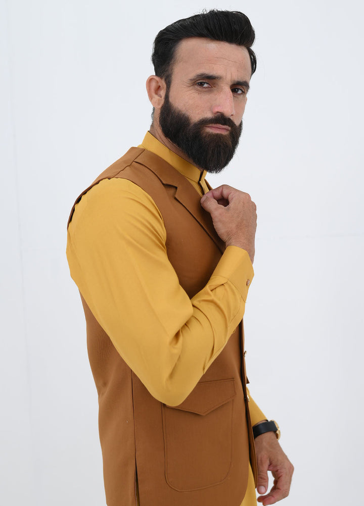 Ethnic Wear by Alif Yay Pret Plain Blended Waistcoat AY-049