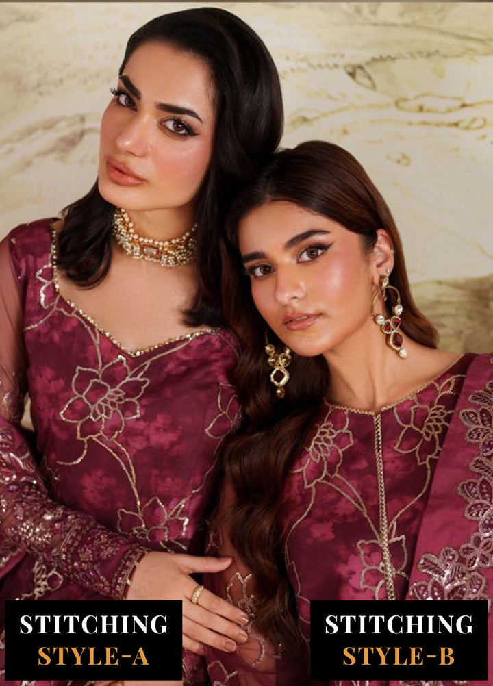 Zarif Embroidered Net Suits Unstitched 3 Piece ZAF25ZU ZRF-ZPE-07 Falek - Formals Collection
