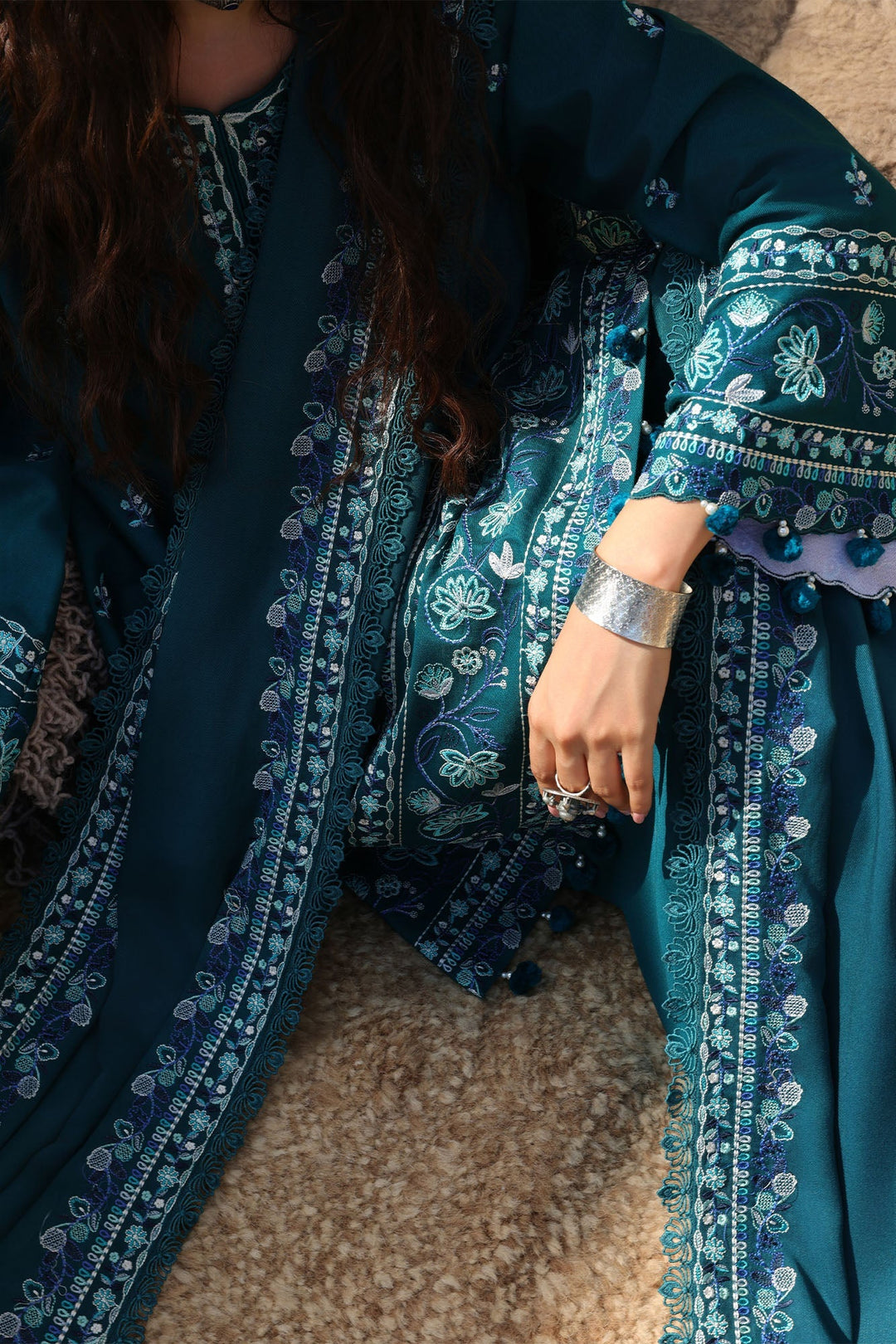 Cross Stitch Unstitched Embroidered Marina 3 Piece Suit CS26UW Indigo Muse - Winter Collection